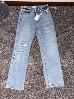 Good American Light Wash Distressed Women’s Jeans - Classic High-Rise